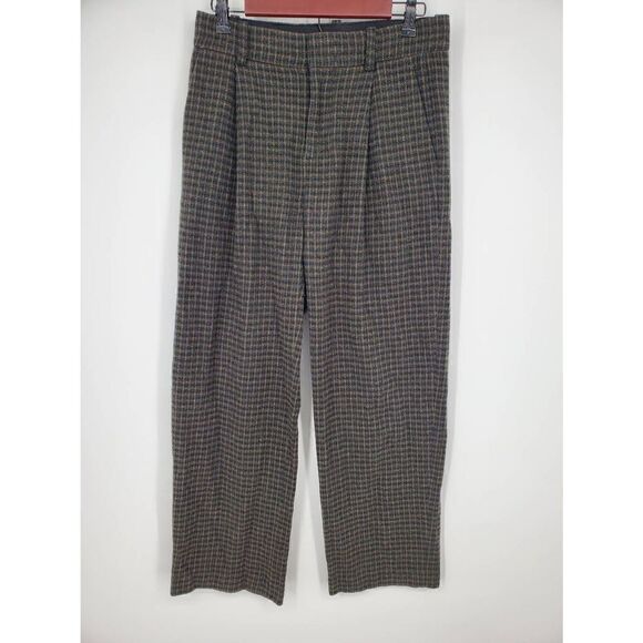 Vince Women's‎ Wool Cashmere Check Plaid Wide-Leg Pants Size 6 - Picture 3 of 8